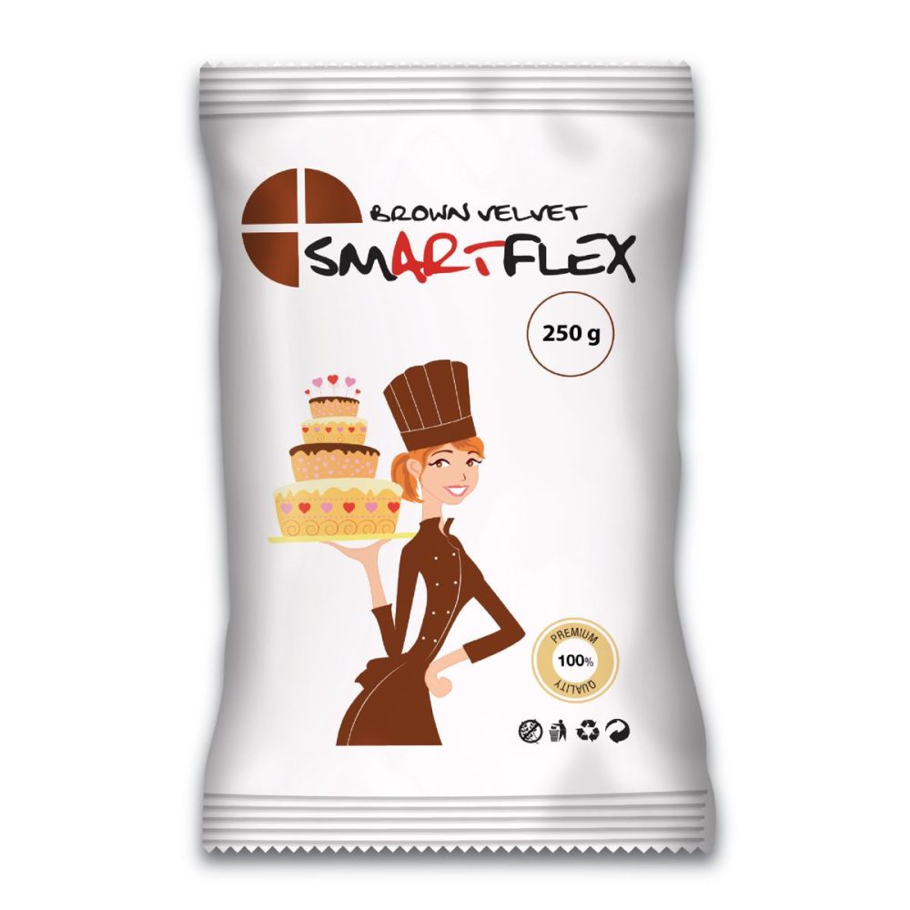 Masa cukrowa Velvet - SmartFlex - Brown, brązowa, 250 g
