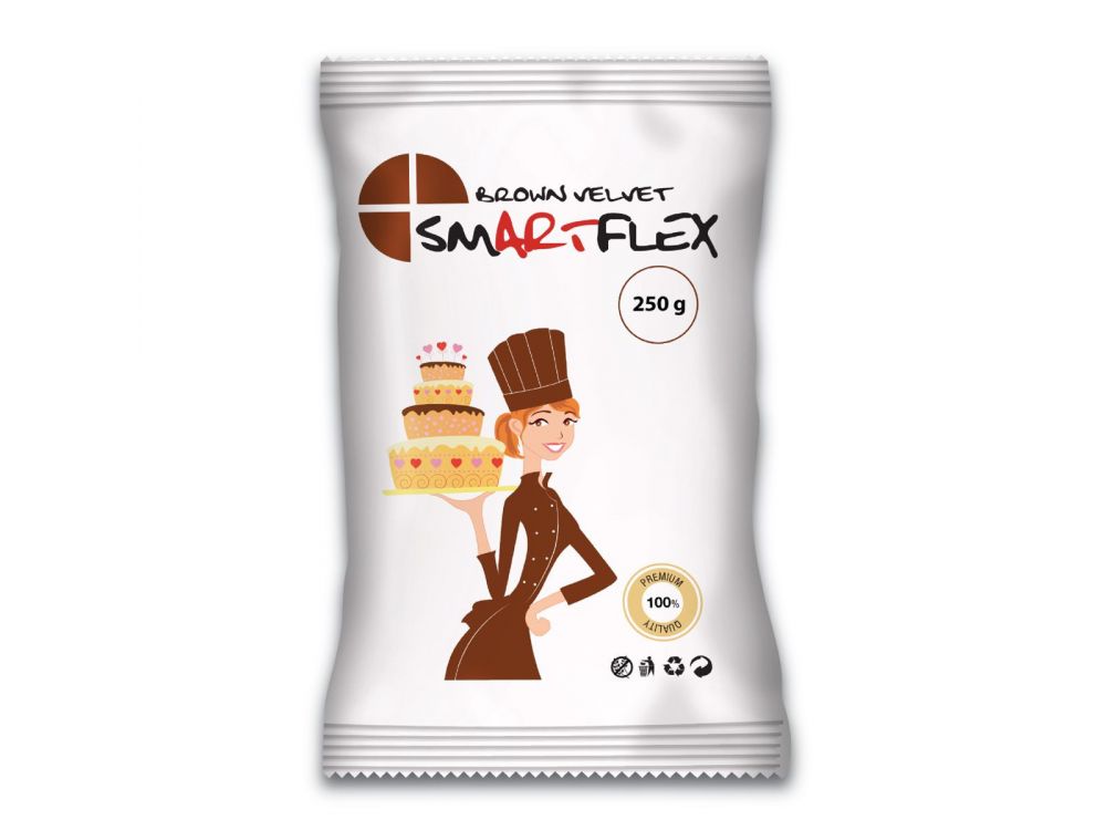 Sugar paste, fondant - SmartFlex - brown, 250 g