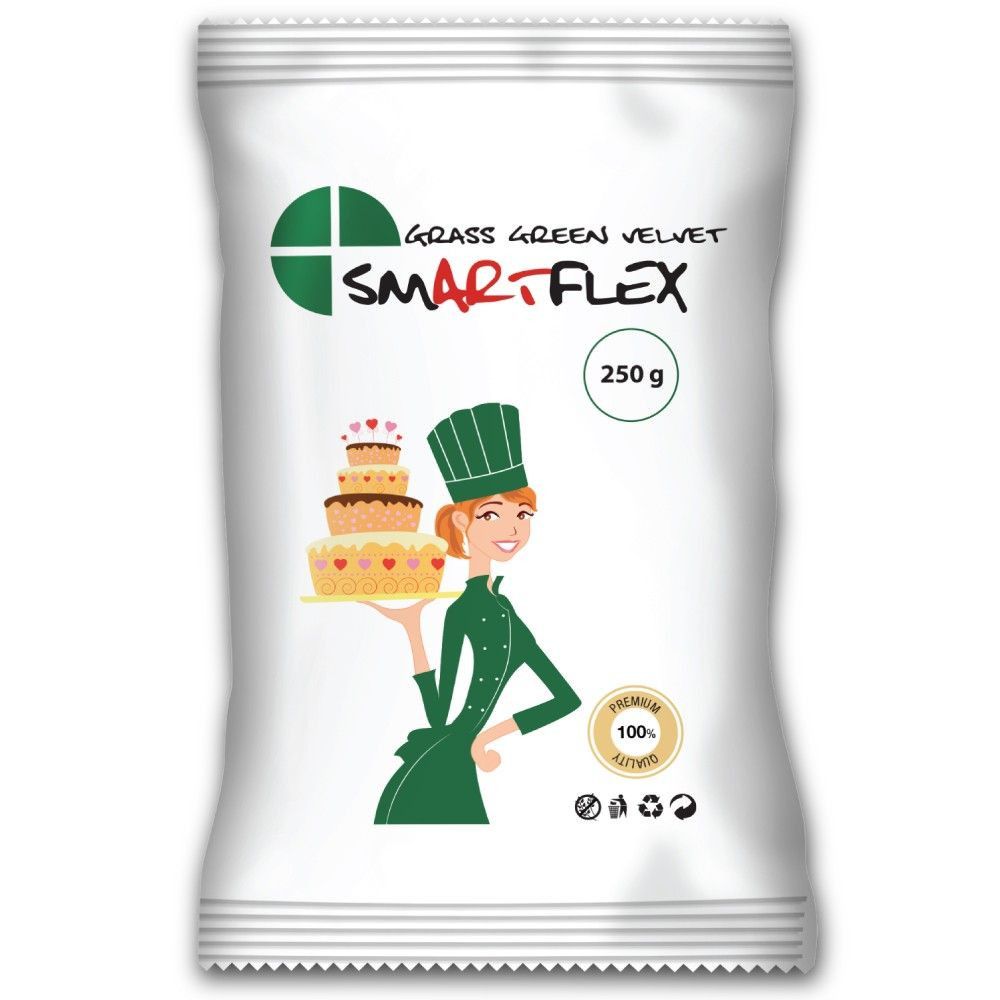 Sugar paste, fondant - SmartFlex - grass green, 250 g