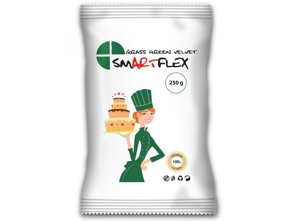 Sugar paste, fondant - SmartFlex - grass green, 250 g