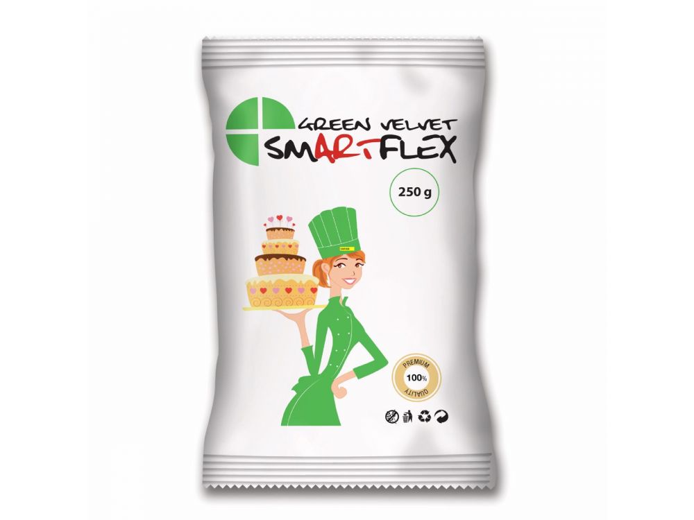 Sugar paste, fondant - SmartFlex - green, 250 g