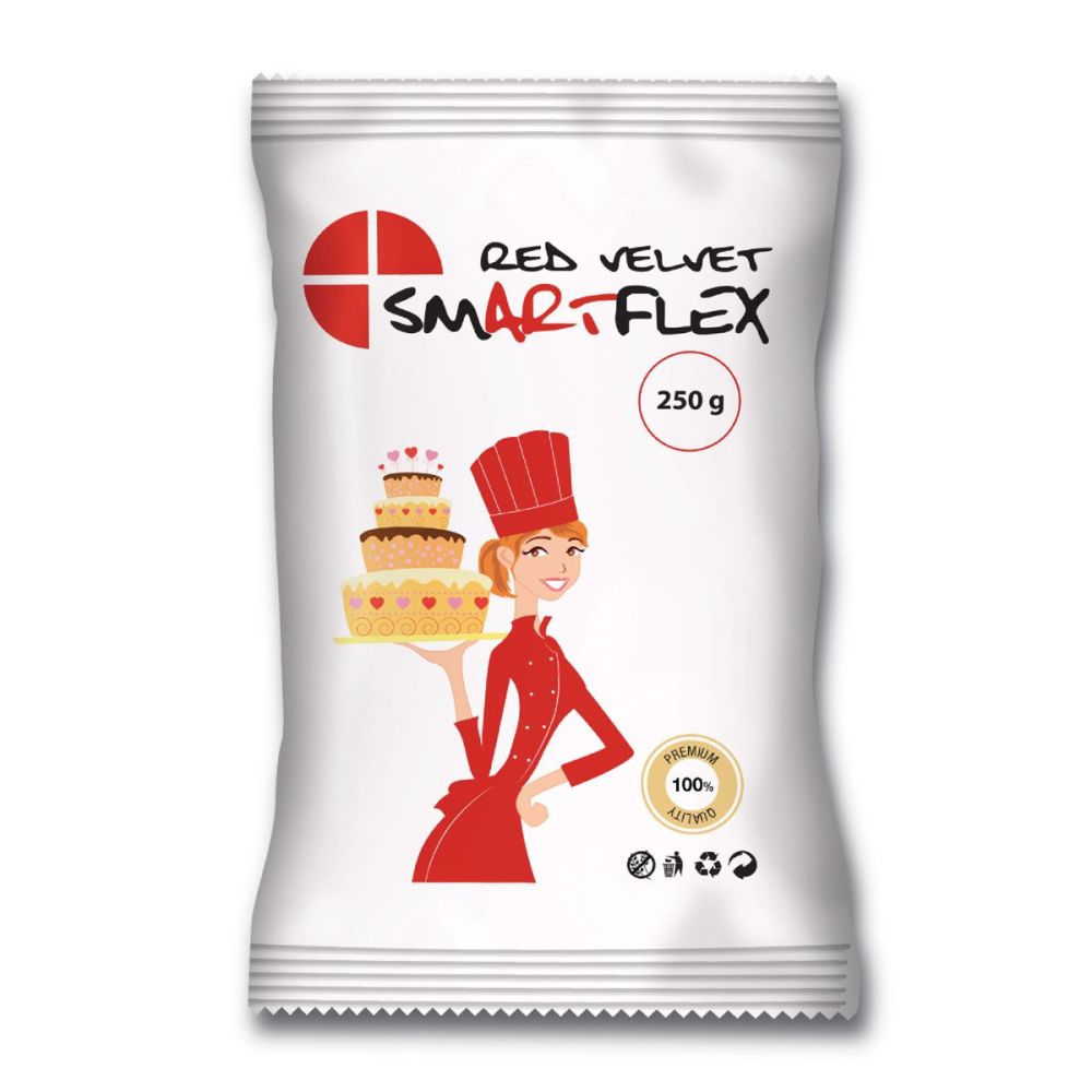 Masa cukrowa Velvet - SmartFlex - Red, czerwona, 250 g