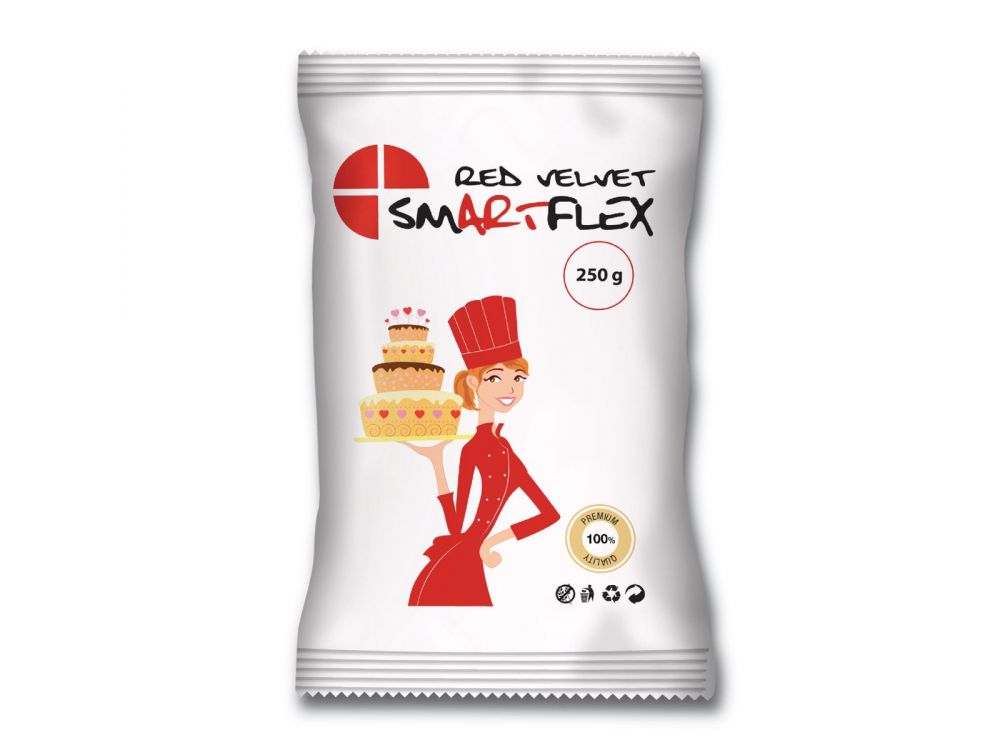 Sugar paste, fondant - SmartFlex - red, 250 g