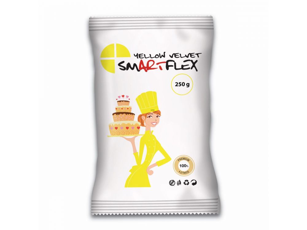 Masa cukrowa Velvet - SmartFlex - Yellow, żółta, 250 g